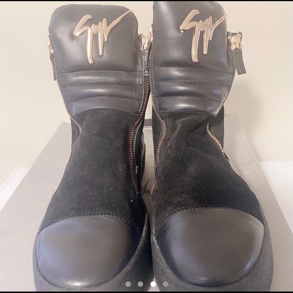 Guiseppe Zanotti mid suede&black leather sneakers
